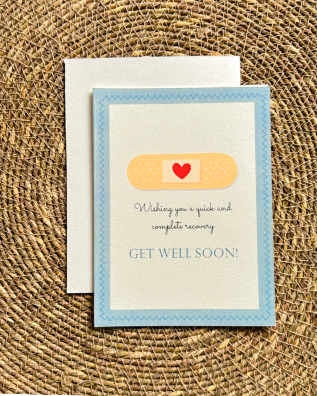 Get Well Soon Blue stitches- Greeting Card