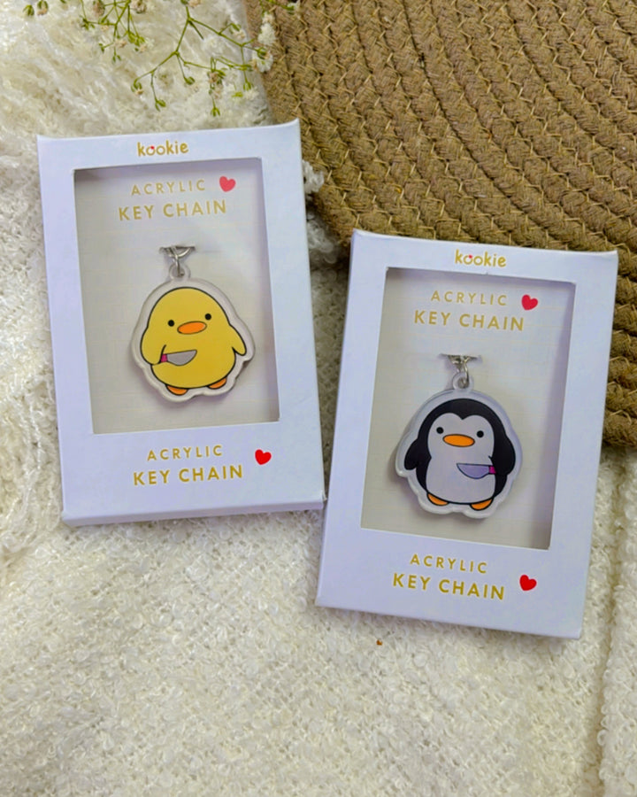 Duck & Penguin Duo- Key Ring