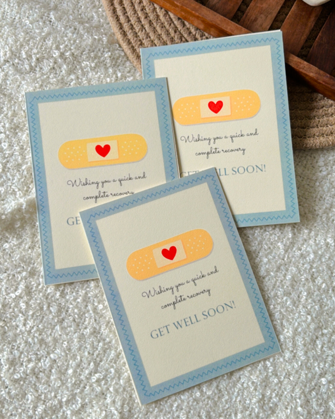 Get Well Soon Blue stitches- Greeting Card