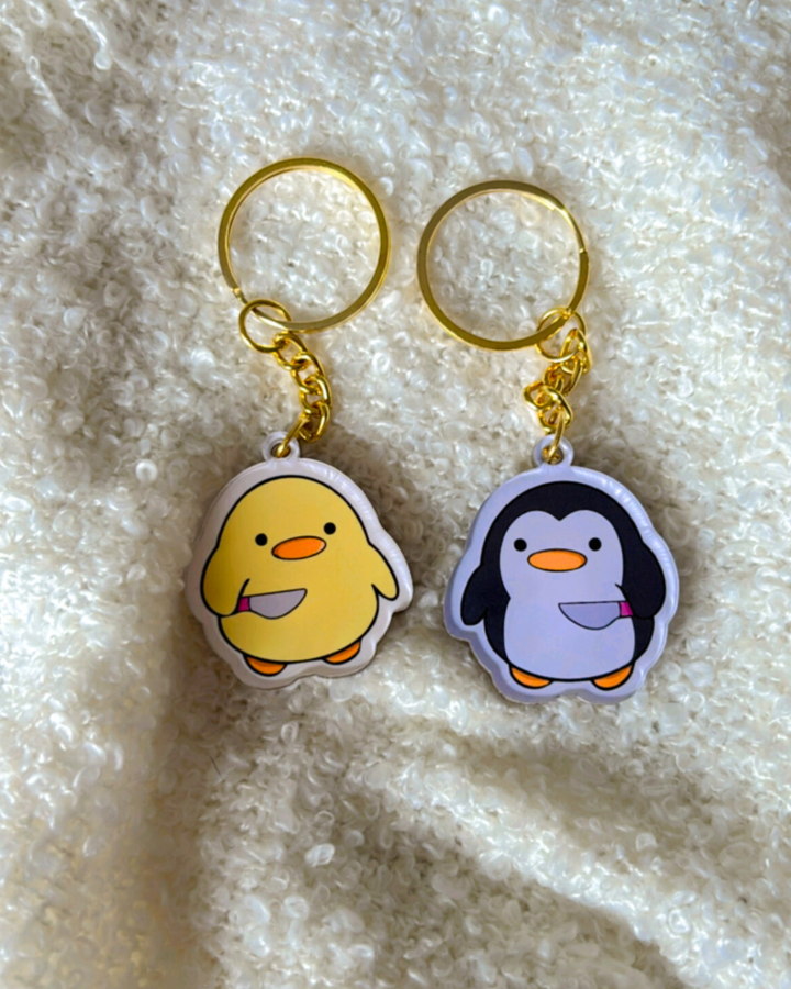 Duck & Penguin Duo- Key Ring