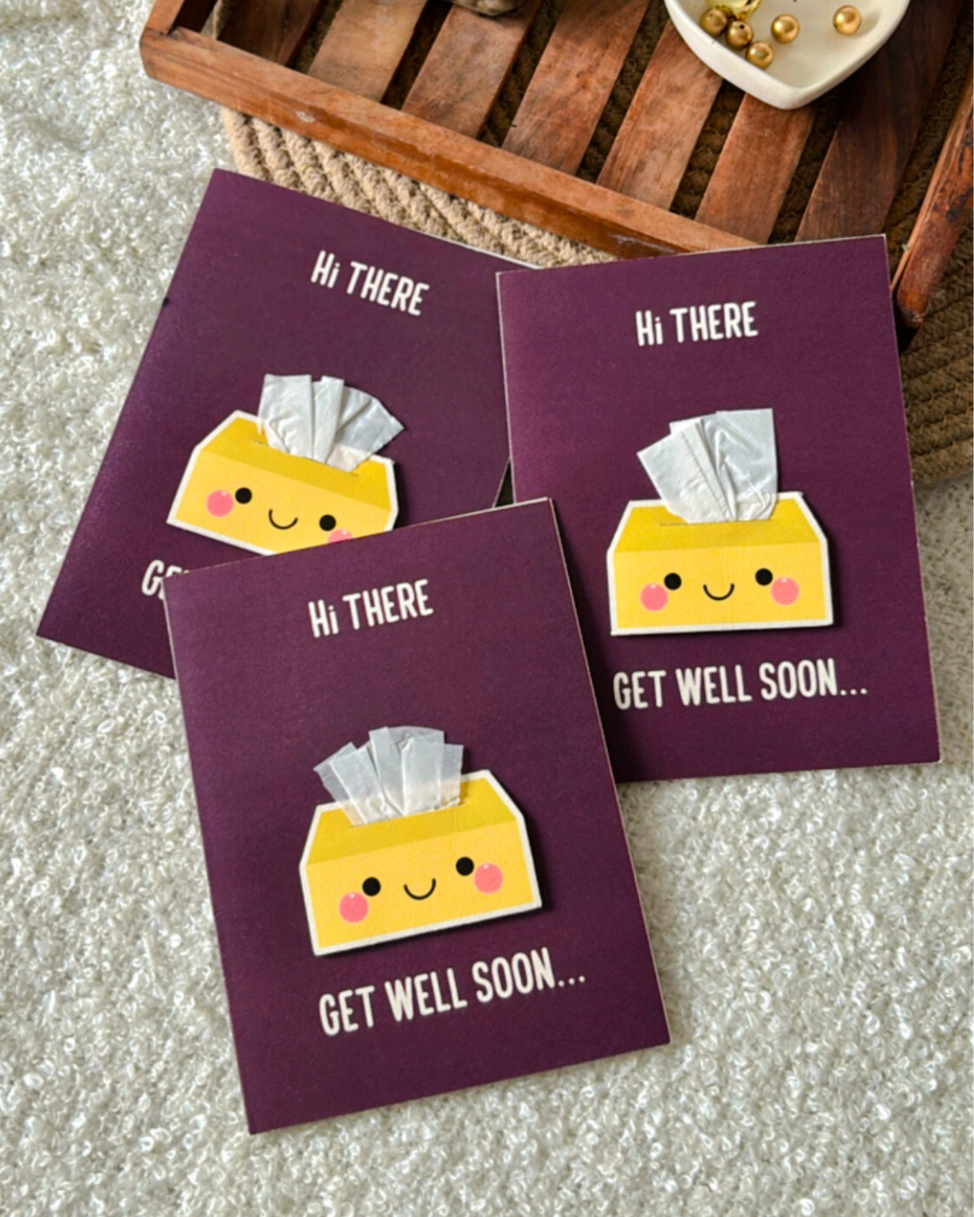 Get Well Soon Tissue Box- Greeting Card
