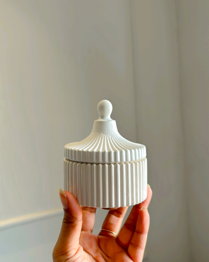 Ribbed Jar with Lid