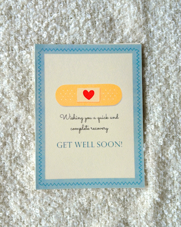 Get Well Soon Blue stitches- Greeting Card