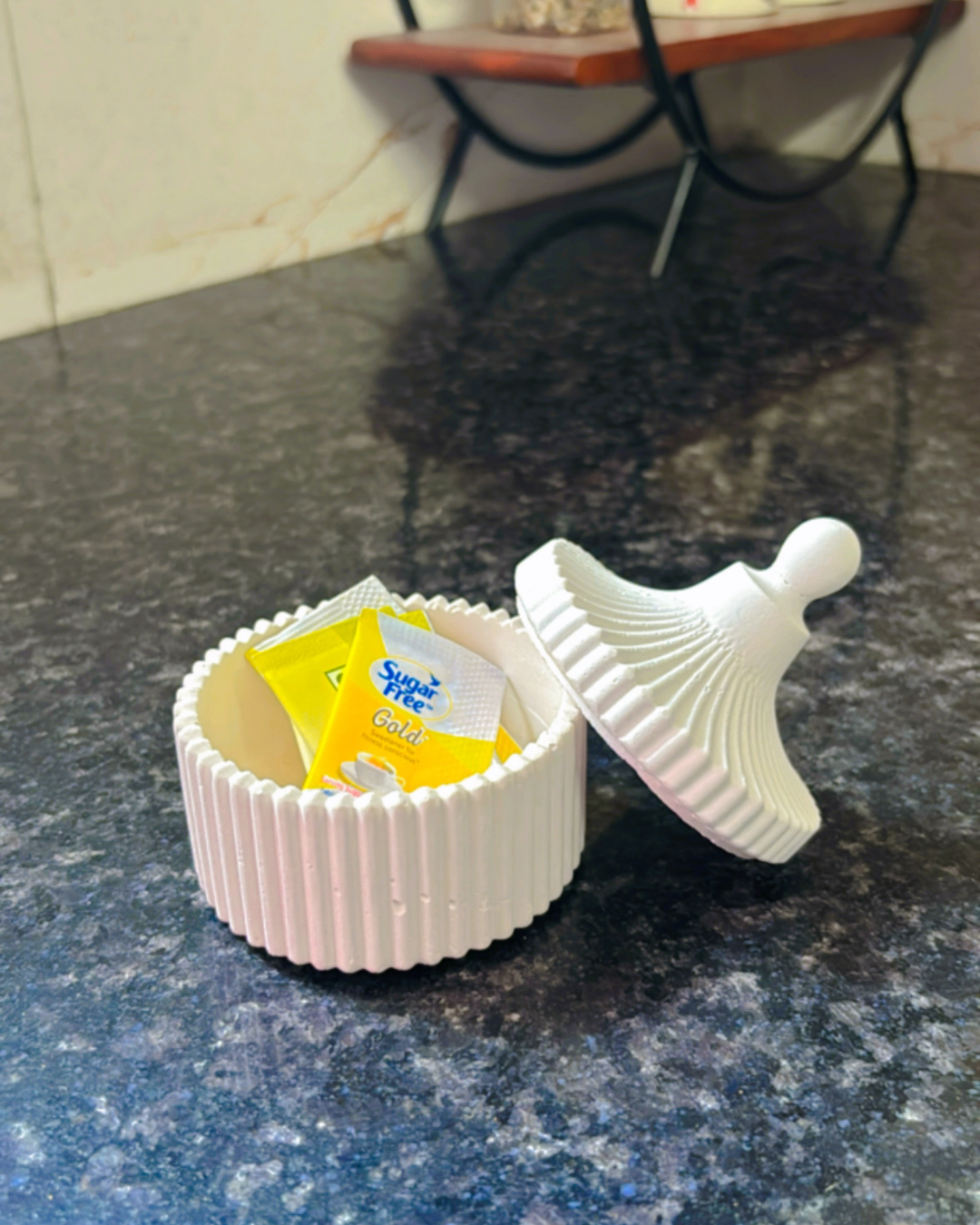 Ribbed Jar with Lid