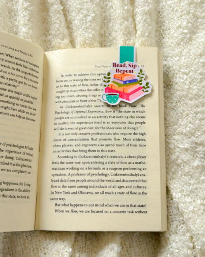 Read Sip Repeat- Magnetic Bookmark