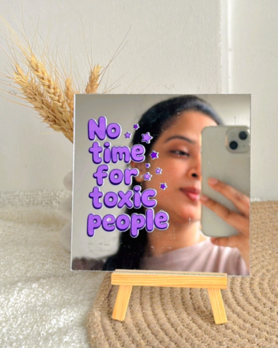 No Time For Toxic People- Affirmation Mirror