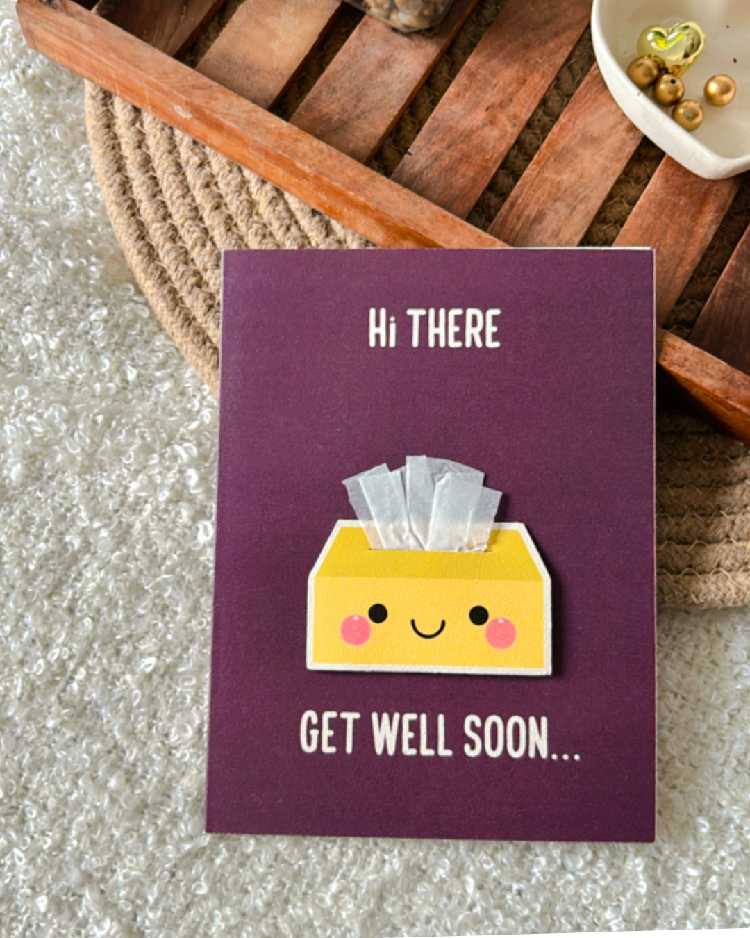 Get Well Soon Tissue Box- Greeting Card