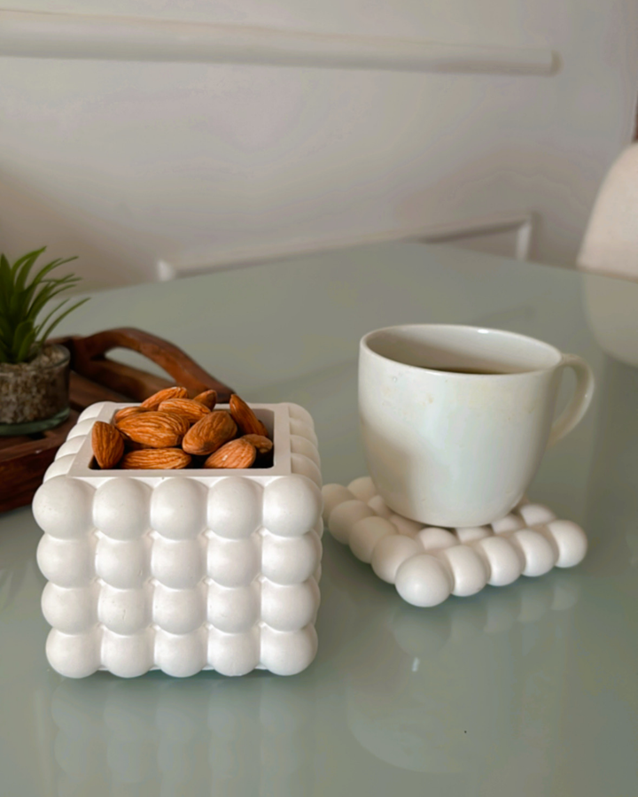 Square Bubble Jar with Lid
