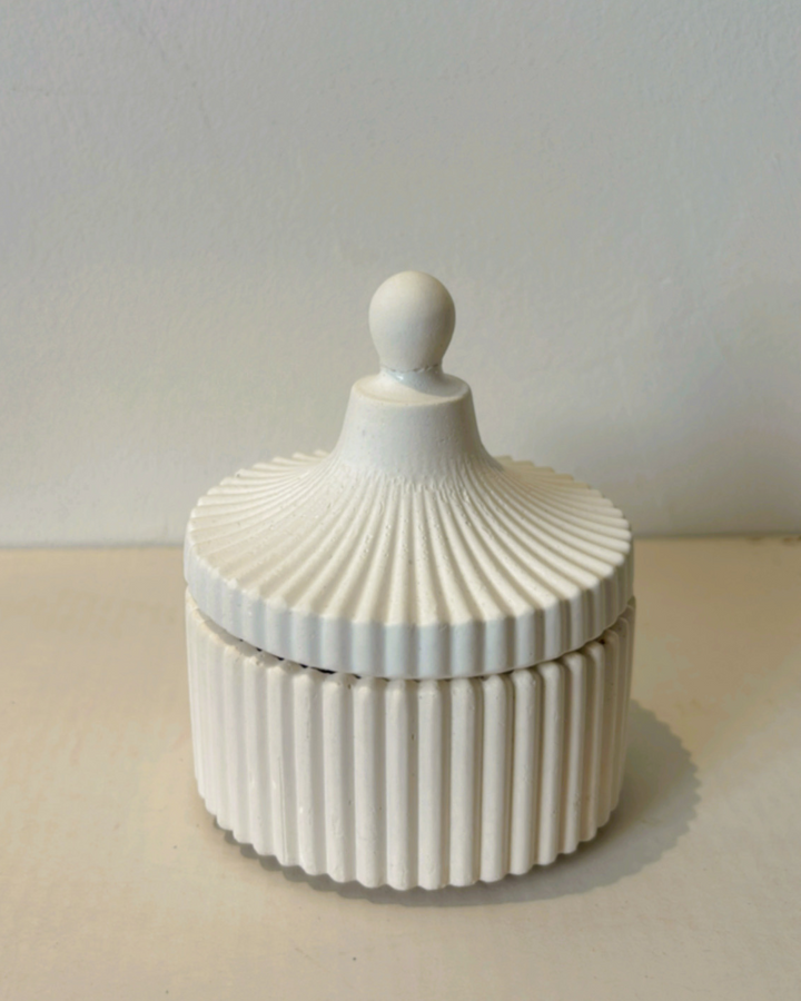 Ribbed Jar with Lid